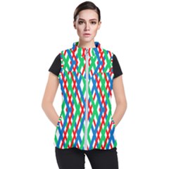 Geometric Line Rainbow Women s Puffer Vest by HermanTelo