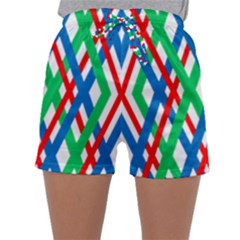 Geometric Line Rainbow Sleepwear Shorts