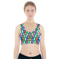 Geometric Line Rainbow Sports Bra With Pocket by HermanTelo