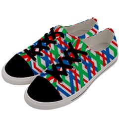 Geometric Line Rainbow Men s Low Top Canvas Sneakers