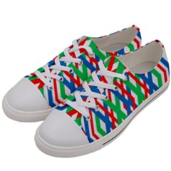 Geometric Line Rainbow Women s Low Top Canvas Sneakers