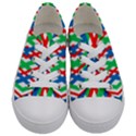 Geometric Line Rainbow Kids  Low Top Canvas Sneakers View1