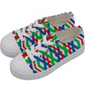 Geometric Line Rainbow Kids  Low Top Canvas Sneakers View2