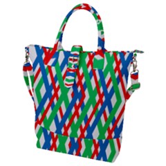 Geometric Line Rainbow Buckle Top Tote Bag by HermanTelo