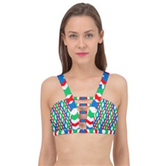 Geometric Line Rainbow Cage Up Bikini Top