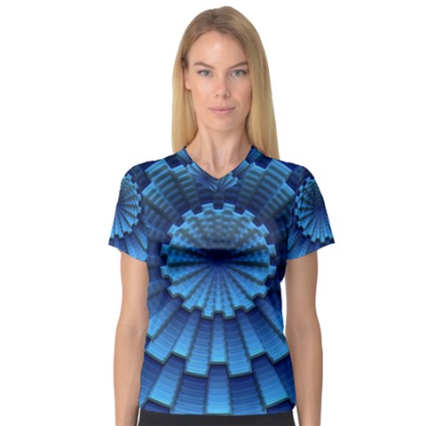 Mandala Background Texture V-neck Sport Mesh Tee by HermanTelo