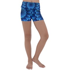 Mandala Background Texture Kids  Lightweight Velour Yoga Shorts