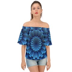 Mandala Background Texture Off Shoulder Short Sleeve Top