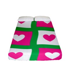 Pink Love Valentine Fitted Sheet (full/ Double Size) by Mariart