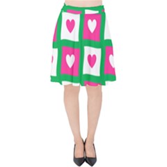 Pink Love Valentine Velvet High Waist Skirt by Mariart