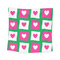 Pink Love Valentine Square Tapestry (small) by Mariart