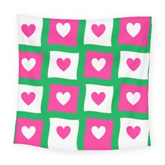 Pink Love Valentine Square Tapestry (large) by Mariart