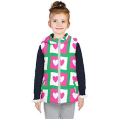 Pink Love Valentine Kids  Hooded Puffer Vest