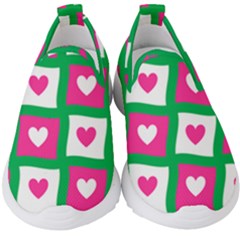 Pink Love Valentine Kids  Slip On Sneakers by Mariart