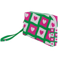 Pink Love Valentine Wristlet Pouch Bag (small) by Mariart