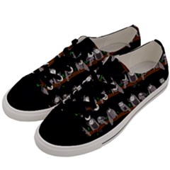 Cute Owl Pattern Men s Low Top Canvas Sneakers by bloomingvinedesign