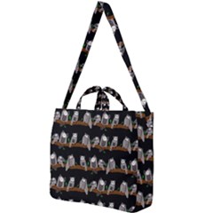 Cute Owl Pattern Square Shoulder Tote Bag by bloomingvinedesign