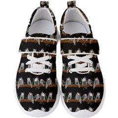 Cute Owl Pattern Men s Velcro Strap Shoes by bloomingvinedesign