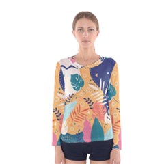 Tropical Pattern Women s Long Sleeve Tee