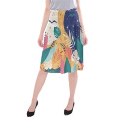 Tropical Pattern Midi Beach Skirt by Valentinaart