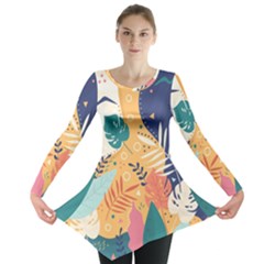 Tropical Pattern Long Sleeve Tunic  by Valentinaart