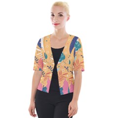 Tropical Pattern Cropped Button Cardigan by Valentinaart