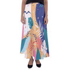 Tropical Pattern Flared Maxi Skirt by Valentinaart