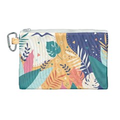 Tropical Pattern Canvas Cosmetic Bag (large) by Valentinaart