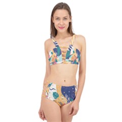 Tropical Pattern Cage Up Bikini Set by Valentinaart