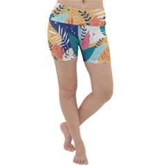 Tropical Pattern Lightweight Velour Yoga Shorts by Valentinaart