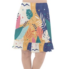 Tropical Pattern Fishtail Chiffon Skirt by Valentinaart