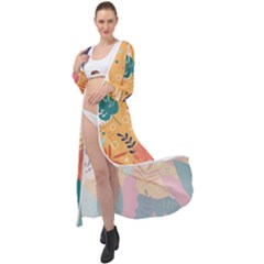 Tropical Pattern Maxi Chiffon Beach Wrap