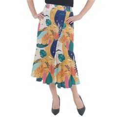 Tropical Pattern Midi Mermaid Skirt by Valentinaart