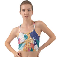 Tropical Pattern Mini Tank Bikini Top