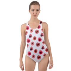 Poppies Cut-out Back One Piece Swimsuit by scharamo