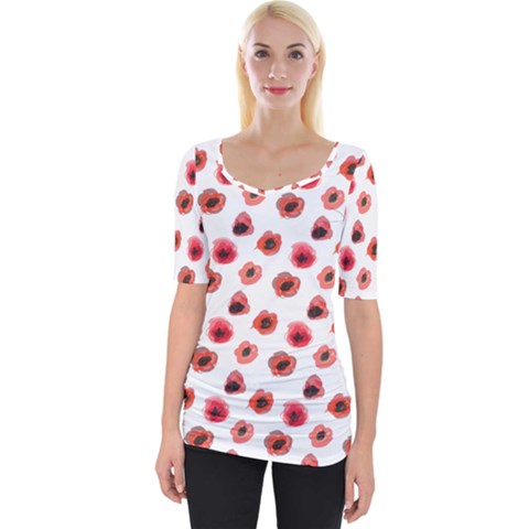 Poppies Wide Neckline Tee by scharamo