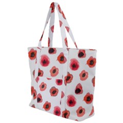 Poppies Zip Up Canvas Bag by scharamo