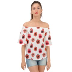 Poppies Off Shoulder Short Sleeve Top by scharamo