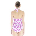 Pink flower Halter Swimsuit View2