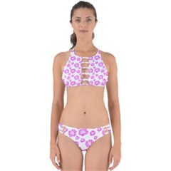 Pink flower Perfectly Cut Out Bikini Set