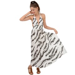 Zebra Backless Maxi Beach Dress