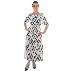 Zebra Shoulder Straps Boho Maxi Dress 