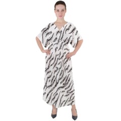 Zebra V-neck Boho Style Maxi Dress by scharamo