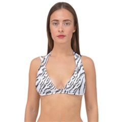 Zebra Double Strap Halter Bikini Top