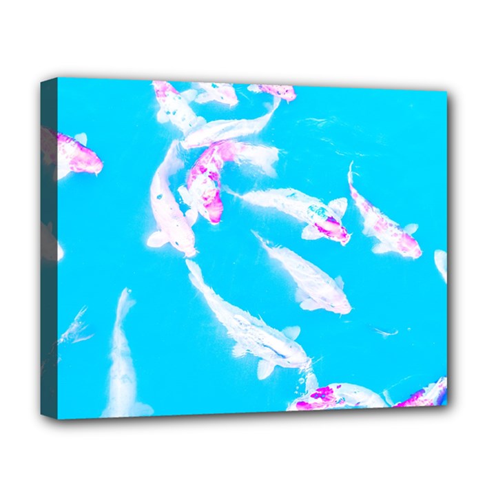 Koi Carp Scape Deluxe Canvas 20  x 16  (Stretched)