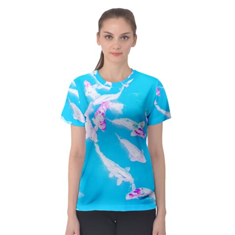 Koi Carp Scape Women s Sport Mesh Tee by essentialimage