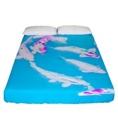 Koi Carp Scape Fitted Sheet (king Size) by essentialimage