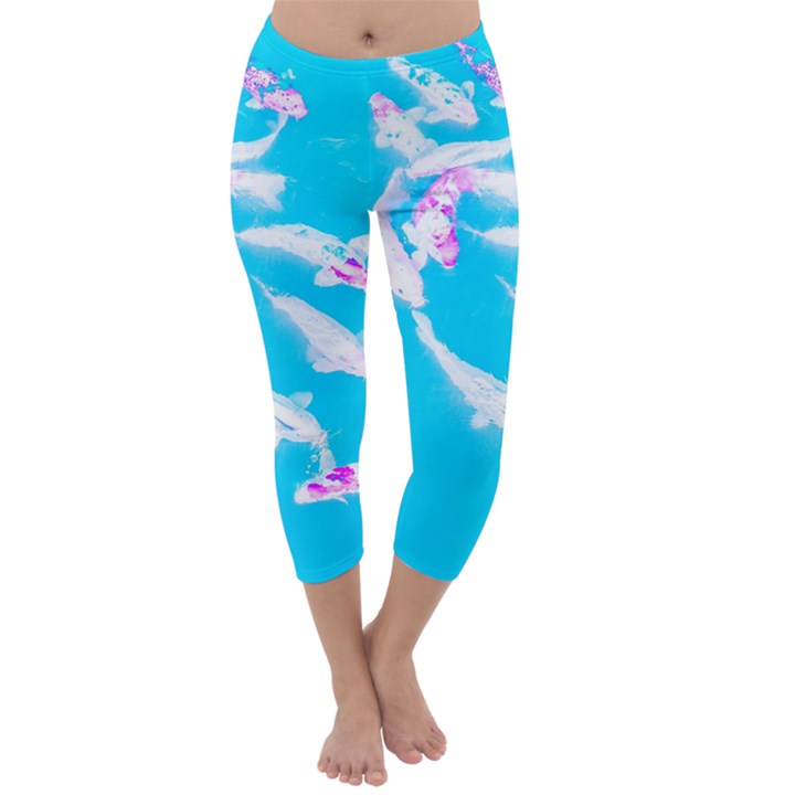 Koi Carp Scape Capri Winter Leggings 