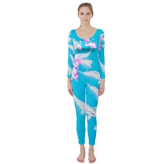 Koi Carp Scape Long Sleeve Catsuit by essentialimage