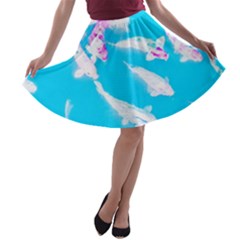 Koi Carp Scape A-line Skater Skirt by essentialimage